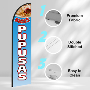 2.5*11.5 FT RICH PUPUSAS High Quality Custom Feather <b>Flags</b> Beach <b>Flag</b> for Beach Party and Advertising Promotions - Product Image 3
