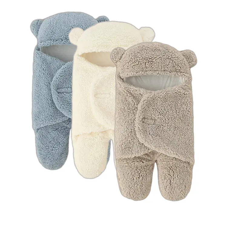 Lvkiss setelan selimut bedong rajutan bayi usia 0-3 tahun desain selimut kereta bayi harga rendah selimut bedong untuk bayi