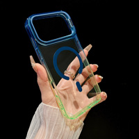 Coques de téléphone portable anti-rayures en TPU+PC avec anneau magnétique, style Ins, paysage urbain, couleur dégradée 360° pour iPhone 17 Pro Max