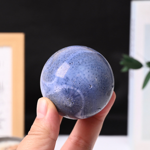 Nueva Llegada, Esferas de Coral Azul Natural, Pulidas a Mano, Esfera de Piedra Curativa de Cristal para Decoración Fengshui - Product Image 4