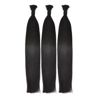 El mejor proveedor verificado de cabello de Malasia, cabello humano virgen a granel para venta al por menor, cabello trenzado humano bohemio recto a granel sin trama