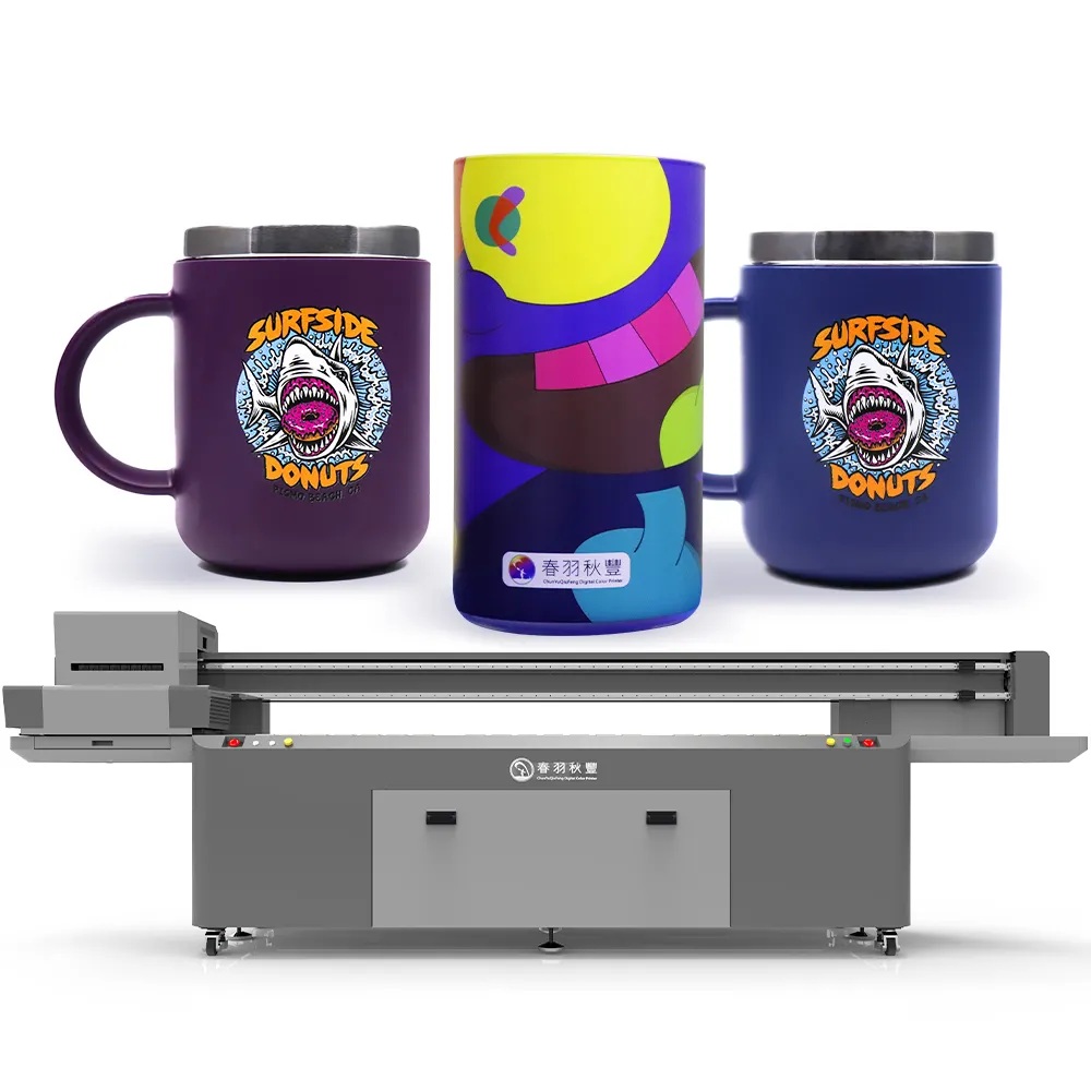 CF-2510 Multi-function Large format digital flatbed inkjet printer for cups with photo print software dtg printing