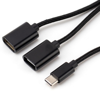 Personalizar Logo 2 en 1 Transferencia rápida de datos Tipo USB C OTG a cable USB2.0