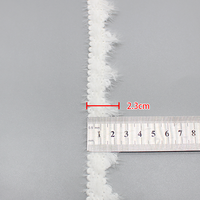 Bande de dentelle en crochet à bordure en fourrure blanche duveteuse de 2,3 cm, franges douces et moelleuses, ruban en dentelle tricotée pour poignets de pull et nœuds pour cheveux Lolita