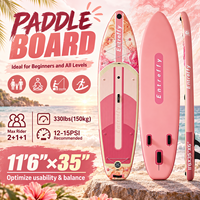 Planche à pagaie gonflable tout usage ENTROFFY 330LBS avec pont antidérapant pour couples, familles et animaux de compagnie