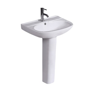 Ceramic Pedestal Sink Single Hole Easy Cleaning For Bathroom Or Balcony Use - Product Image 1