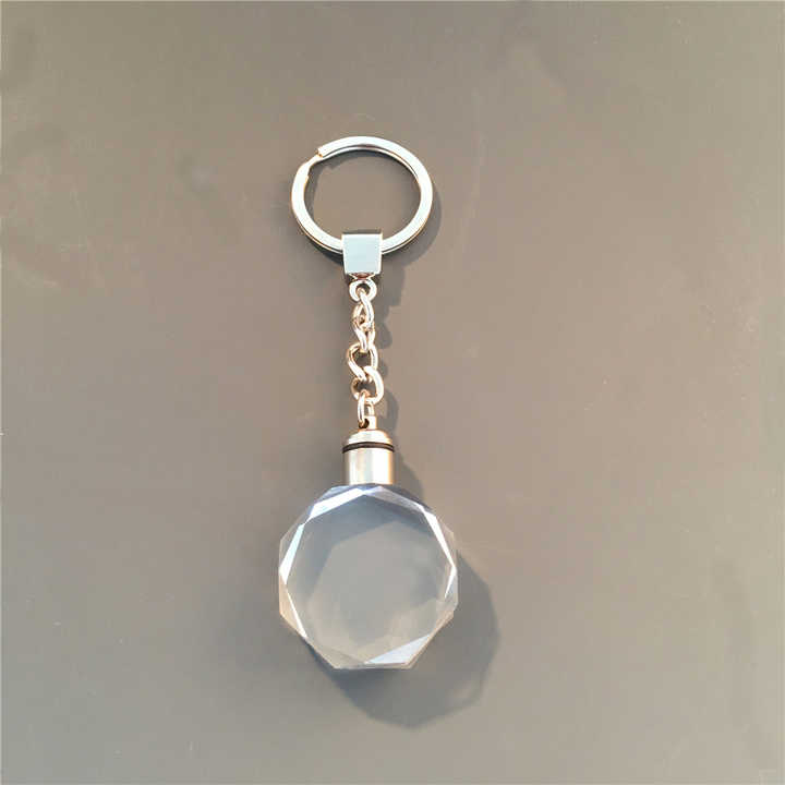 Customizable K9 Crystal LED Keychains with Laser Engraving