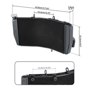 Radiador de Refrigeración del Motor TCMT Compatible con <span class=keywords><strong>Honda</strong></span> CBR954 CBR954RR 2002-2003, Piezas de Repuesto de Aluminio para Motocicleta XF-388 - Product Image 6