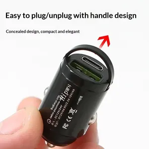 ที่ชาร์จในรถยนต์ขนาดเล็ก 10W ชาร์จเร็วสำหรับ iPhone QC3.0 mini PD USB Type C ที่ชาร์จโทรศัพท์มือถือในรถยนต์สำหรับ Xiaomi Samsung Huawei - Product Image 3