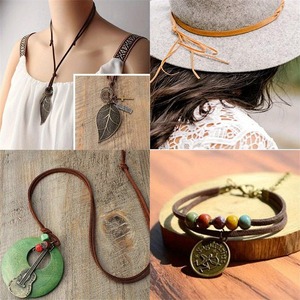 Korean suede cord, 2.5mm, DIY beaded <b>bracelet</b>/necklace, double-sided imitation leather cord material and accessories. - Product Image 4