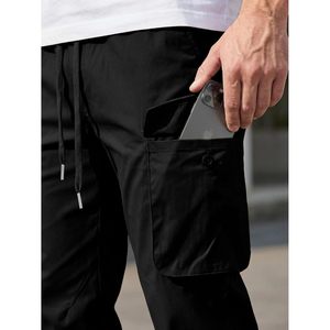 FOXA Men's <b>Cargo</b> Joggers <b>Pants</b> <b>Stretch</b> Elastic Waist Drawstring Tapered Sweatpants With Pockets Breathable Casual Wear - Product Image 6