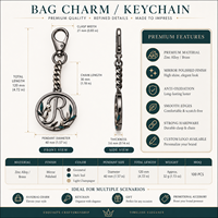 Élégant porte-clés en émail bleu sarcelle en forme de couronne de lauriers avec fermoir mousqueton et chaîne gourmette pour sac à main, porte-clés métallique personnalisé