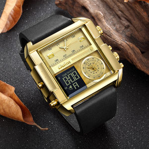 Oulm 1688 orologi <span class=keywords><strong>da</strong></span> uomo <span class=keywords><strong>Vintage</strong></span> bussola decorativa <span class=keywords><strong>orologio</strong></span> al quarzo due fusi orari <span class=keywords><strong>orologio</strong></span> <span class=keywords><strong>da</strong></span> <span class=keywords><strong>polso</strong></span> Casual in pelle - Product Image 3