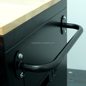 Mobiele gereedschapswagen met 18 laden, 72 inch, verrijdbare werkbank, werkplaatswagen, grote gereedschapskast met houten blad - Product Image 3