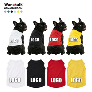 カスタムロゴ対応 高級 夏用スリム ドッグTシャツ ポリエステル・コットン製 春シーズン向け - Product Image 1