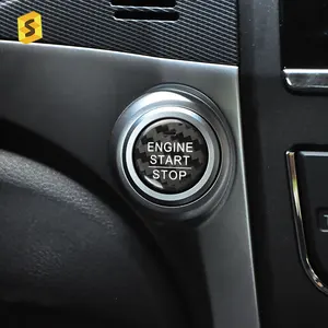 ES N-BT-213 Car Interior Ein Schlüssel zum Starten von Zubehör Trim Carbon Fiber Engine Push Start Stop Button für Honda CRV