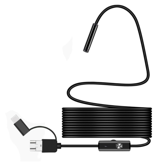 7mm Lens USB Endoscope Camera Waterproof Flexible Wire Snake Tube Inspection Borescope for OTG Compatible Android Phones