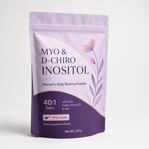 Soutien à la fertilité féminine : Poudre d'inositol 2000 mg, mélange de Myo-Inositol et D-Chiro-Inositol avec Vitamine D3, Folate, Zinc, sans sucre - Product Image 1