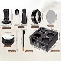 Kit d'outils de barista pour café 9 pièces, ensemble d'accessoires pour expresso avec tamper, outil WDT, stylo pour latte art, entonnoir doseur et tamis à puck