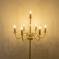 Lustre sur pied en or sur mesure, lampadaire LED blanc IP54 alimenté par courant alternatif pour la décoration de fond de lieux de mariage et de fêtes