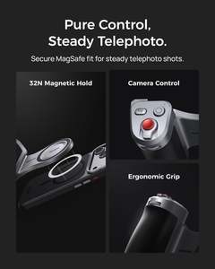 TELESIN Master Grip <span class=keywords><strong>Kit</strong></span> für <span class=keywords><strong>iPhone</strong></span> 18 Pro/18 Pro Max Magnetischer Kameragriff Auslöser Zoom-Drehknopf Aluminiumlegierung Gehäuse 1/4 Gewinde - Product Image 2