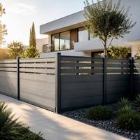 Clôture de jardin décorative moderne découpée au laser, panneaux de clôture horizontaux noirs thermolaqués pour jardin et piscine
