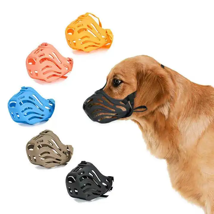 Soft Silicone Pet Dog Muzzle Breathable Basket Muzzles For Small Medium Large And X-large Dogs Stop Biting Barking Chewing