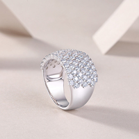 Bagues tendance en moissanite pour femme avec sertissage pavé, bagues de luxe en moissanite pour femme, grandes bagues en argent 925