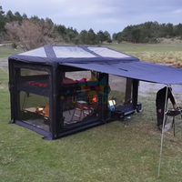 Tienda de campaña inflable impermeable grande, dos dormitorios, una sala de estar, Tente Gonflable, poste de Tpu, tienda de cabina de aire inflable con dos capas