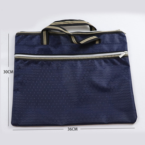 Tùy chỉnh đôi túi xách tay dây kéo không thấm nước A4 Oxford Vải tập tin Pouch kinh doanh túi văn phòng cuộc họp Túi tài liệu với xử lý - Product Image 2