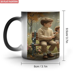 Frosted Black <b>Ceramic</b> <b>Mug</b> 11oz Heat Color Changing Cup Festival Holiday Souvenir - Product Image 1