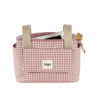 Organizador de Almacenamiento Ligero, Portátil y Ecológico, de Tela Negra, 2 en 1, para Pañales, Biberones y Juguetes de Bebé, con Impresión Personalizada