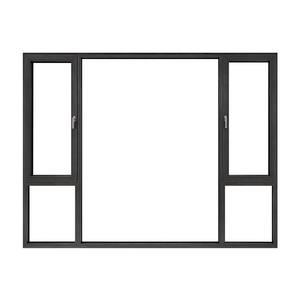 Ventanas abatibles insonorizadas de doble acristalamiento residenciales comerciales modernas puertas Foshan de aluminio con rotura térmica para decoración del hogar - Product Image 5