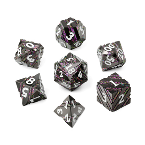 Độc đáo sọc kim loại RPG xúc xắc Set-7-pc DND xúc xắc cho D & D 5E Tabletop trò chơi Quà tặng cho game thủ & DM - Product Image 2