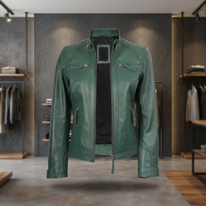 Genuine Leather Jacket Women Luxury Custom Real Sheepskin Slim Moto Biker Coat Outerwear 100% Polyester Lining Original Leather - Product Image 5