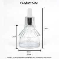 Flacons compte-gouttes en verre vides de 30 ml (1 oz) pour huile à barbe, forme unique, givrés, à épaule oblique, avec logo personnalisé, emballage cosmétique