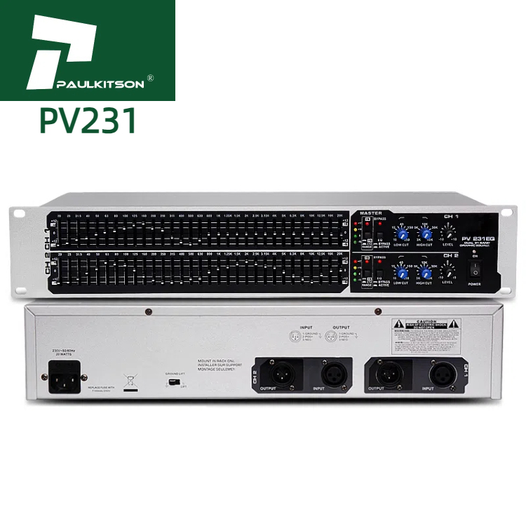 PV231 Professional Dual 31-Band Audio Equalizer - 20hz-20khz