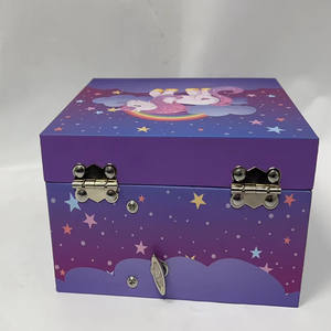 Boîte à <span class=keywords><strong>musique</strong></span> personnalisée pour petite fille, bijoux licorne pour enfants, boîte à <span class=keywords><strong>musique</strong></span> en papier, organisateur de bibelots - Product Image 4