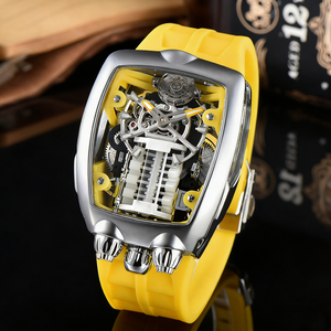 Reloj de pulsera de lujo comercial de alta gama, estilo mecánico, con manecillas luminosas a la moda y logotipo personalizable - Product Image 2