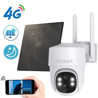 Caméra solaire PTZ 4G Avstart TZ-SH330 avec vision nocturne, détection de mouvement, sirène intégrée et micro, capteur CMOS, garantie 1 an