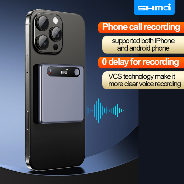 M2 AI Voice Recorder App Control Note Taker AI Transcribe & Summarize 200 Languages 64GB WIFI Blue Tooth Mag Safe Audio Recorder
