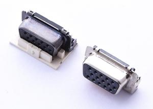 Connecteur femelle D-sub 15 broches à angle droit/vertical, type SCART, <span class=keywords><strong>prise</strong></span> VGA mince, application automobile PCB, boîtier en acier inoxydable, IP67, 3 ampères - Product Image 3