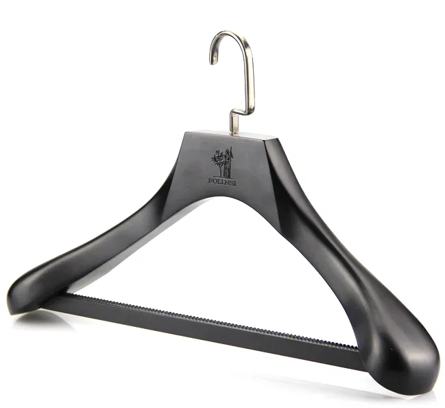 CH109 Custom Fabrikant Houten Hanger Metalen Logo Houten Hangers Voor Kleding