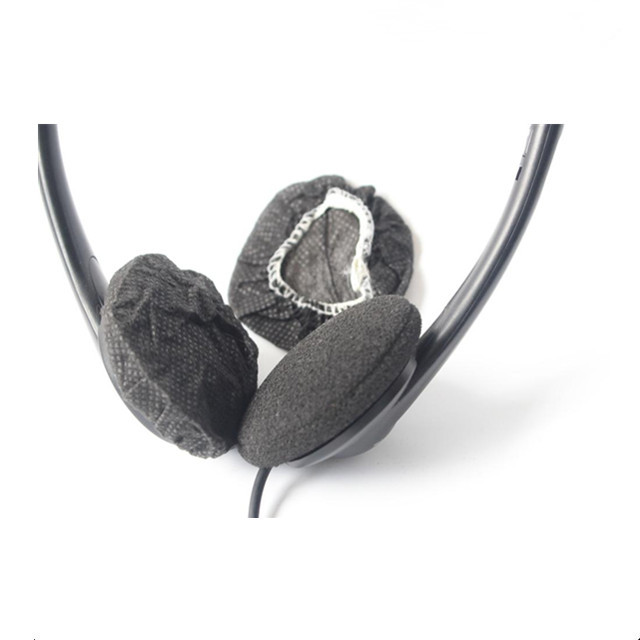Nonwoven Disposable Hygienic Headphone Cover One Time Use Headset Sanitary Cover Black 200 Pcs