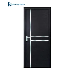 Modern siyah ahşap kapılar modeli ahşap kapı yatak odası fabrika ahşap kapılar