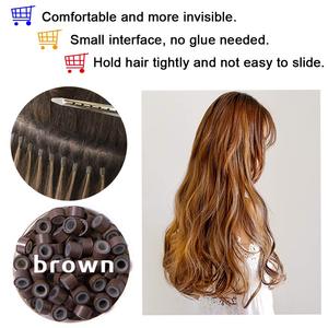 Marque privée 4.0*2.0*3.0mm taille 1000 pièces pré-collé Silicone Micro anneau perles lignes de cheveux perles pour Extensions de cheveux - Product Image 4