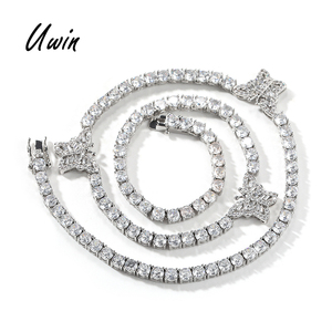 UWIN lujo Bling CZ mariposa encanto 4mm moda tenis cadena <span class=keywords><strong>Collar</strong></span> para mujer joyería - Product Image 1