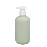 Juego de plástico cosmético HDPE con tapa abatible verde, limpiador Facial, botella vacía, bomba de loción de ducha, botella 200/260/300/400/500ml