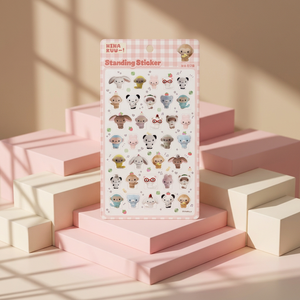 HINAKUU PVC Standing <b>Stickers</b> Fluffy Friends Korean Cute Soft Character 3D Pop UV Printed <b>Sticker</b> Sheet Diary Gift Kids - Product Image 2