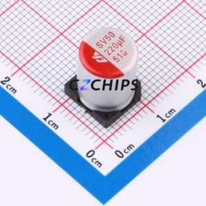 Condensador Sólido SMD SV221M500G12R7R1Z00ZZ, D10xL12.7mm (Capacitancia: 220uF) (Precisión: 20%) (Voltaje Nominal: 50V) - Product Image 1